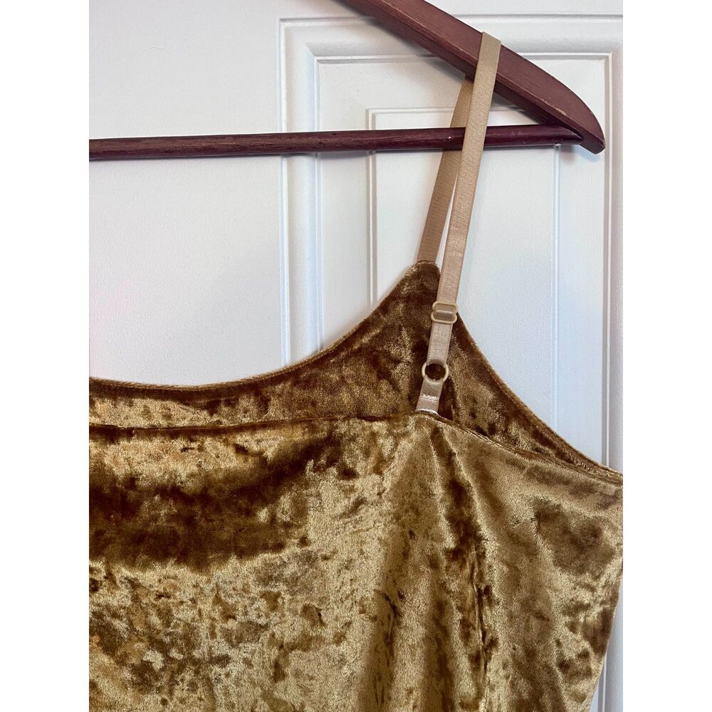 NWT 7th element gold velvet tank camisole adjustable straps 1X/XL - Picture 6 of 7